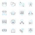 Computer software linear icons set. Program, Code, Application, Algorithm, Database, Compiler, Framework line vector and Royalty Free Stock Photo