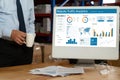 Computer software for website traffic analytics data on computer screen snugly Royalty Free Stock Photo