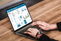Computer software for website traffic analytics data on computer screen snugly