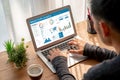 Computer software for website traffic analytics data on computer screen snugly