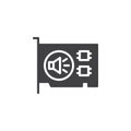 Computer sound card icon vector