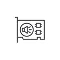 Computer sound card line icon