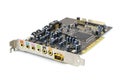 Computer sound card on white background Royalty Free Stock Photo