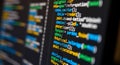 Computer Source Code on Screen Illustrating Application Development and Programming Royalty Free Stock Photo