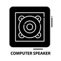 computer speaker icon, black vector sign with editable strokes, concept illustration Royalty Free Stock Photo