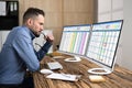 Computer Spreadsheet Data Analyst Man Royalty Free Stock Photo