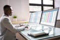 Computer Spreadsheet Data Analyst Man Royalty Free Stock Photo
