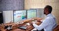 Computer Spreadsheet Data Analyst Man Royalty Free Stock Photo