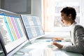 Computer Spreadsheet Data Analyst Woman Royalty Free Stock Photo