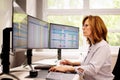 Computer Spreadsheet Data Analyst Woman Royalty Free Stock Photo