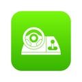 Computer steering wheel icon digital green