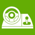 Computer steering wheel icon green