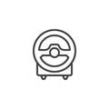 Computer steering wheel line icon