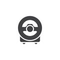 Computer steering wheel vector icon