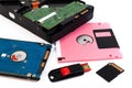 Computer storage devices. Royalty Free Stock Photo