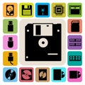 Computer and storage icons set