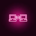 computer synchronization icon. Elements of Web in neon style icons. Simple icon for websites, web design, mobile app, info