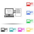 computer synchronization multi color style icon. Simple thin line, outline vector of web icons for ui and ux, website or mobile Royalty Free Stock Photo