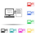 computer synchronization multi color style icon. Simple thin line, outline vector of web icons for ui and ux, website or mobile
