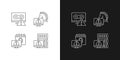 Computer system attacks linear icons set for dark and light mode Royalty Free Stock Photo