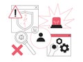 Computer system breakdown, data information leak or cyber hacker attack. Personal data or password stolen. Computer bug