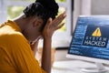 Computer System Hacked. Virus Software Screen