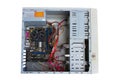 The computer system unit is open,repair of an old broken computer system unit Royalty Free Stock Photo
