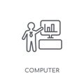 Computer Systems Analyst linear icon. Modern outline Computer Sy
