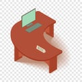 Computer table icon, isometric 3d style Royalty Free Stock Photo