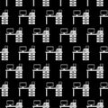 Computer table icon seamless pattern isolated on black background Royalty Free Stock Photo