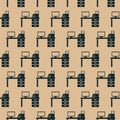 Computer table icon seamless pattern isolated on color background Royalty Free Stock Photo