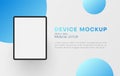 Computer tablet with empty screen, display template. Abstract horizontal banner mockup. Royalty Free Stock Photo