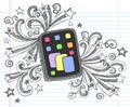 Computer Tablet Sketchy Doodle Vector Royalty Free Stock Photo