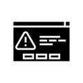 computer task error glyph icon vector illustration
