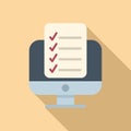 Computer task schedule icon flat vector. Event time Royalty Free Stock Photo