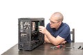 Computer Technician repairing computer system Royalty Free Stock Photo