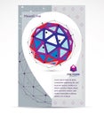 Computer technologies creative advertisement brochure. 3D engineering vector. Royalty Free Stock Photo