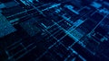 Computer technology background. Digital data flow. Network connection structure. Big data visualization. 3d rendering Royalty Free Stock Photo