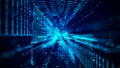 Computer technology background. Digital data flow. Network connection structure. Big data visualization. 3d rendering Royalty Free Stock Photo