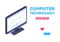 Computer technology banner - modern vector isometric illustration Royalty Free Stock Photo