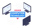 Computer technology concept - modern vector isometric illustration Royalty Free Stock Photo