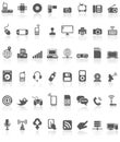 Computer Technology Icon Collection Black on White Royalty Free Stock Photo