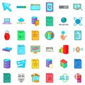 Computer technology icons set, cartoon style Royalty Free Stock Photo