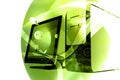 Computer technology mix - green Royalty Free Stock Photo