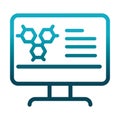 Computer technology molecule laboratory science and research gradient style icon