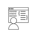Computer, technology, programming, user, code icon. Simple line, outline vector of computer technology icons for ui and ux, Royalty Free Stock Photo