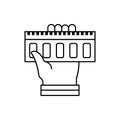 Computer, technology, ram, hand icon. Simple line, outline vector of computer technology icons for ui and ux, website or mobile Royalty Free Stock Photo