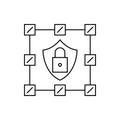 Computer, technology, security, lock, shield icon. Simple line, outline vector of computer technology icons for ui and ux, website Royalty Free Stock Photo