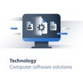 Software development, computer technology, business solutions, system upgrade and maintenance Royalty Free Stock Photo