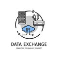 Computer Technology Thin Line Icon Concept. Vector Royalty Free Stock Photo